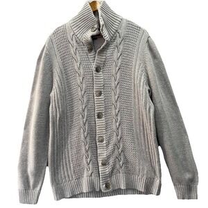 Retrofit‎ Mens Button Front Knit Cardigan XL Gray Grunge Retro Grandpa Preppy